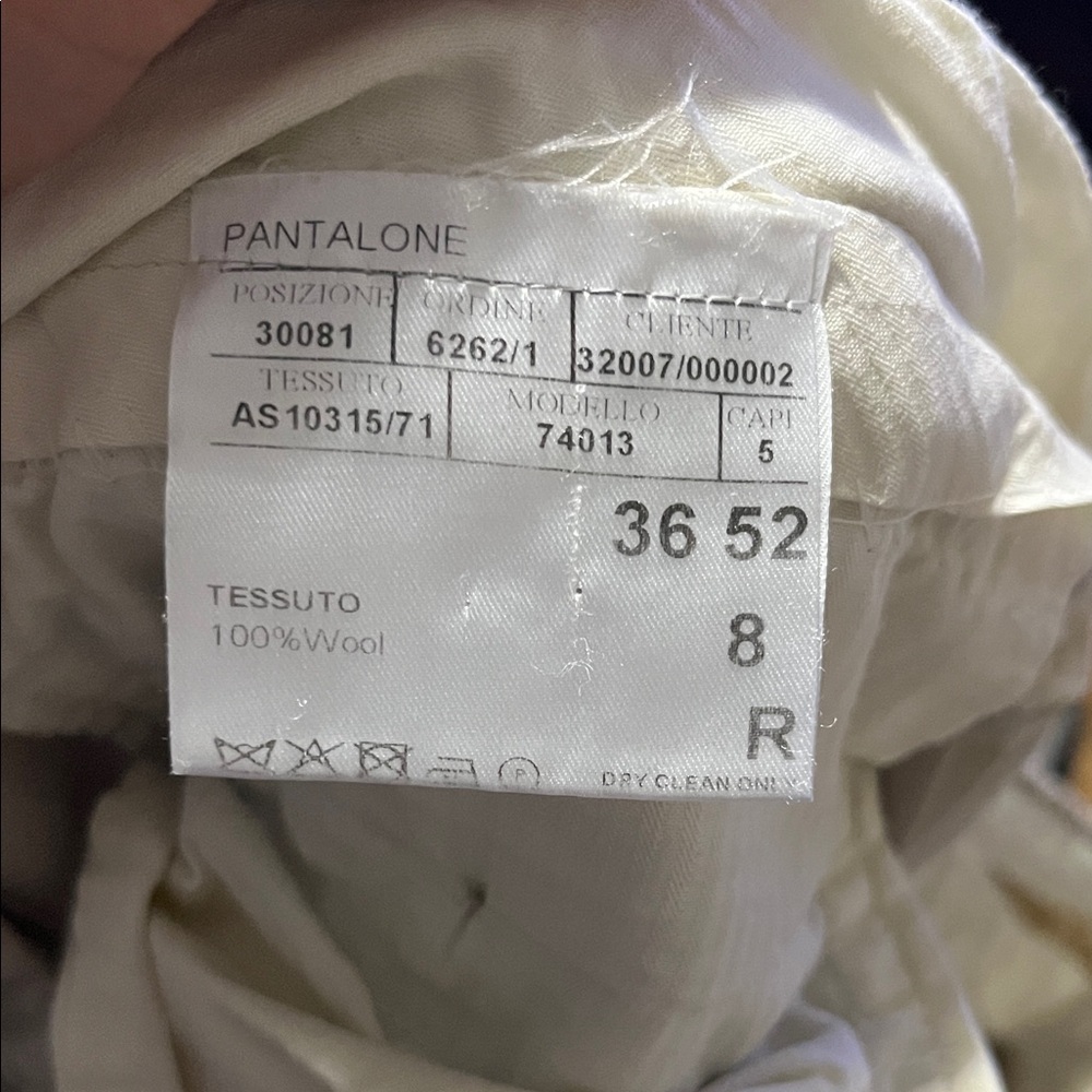 Canali Cream Wool Dress Pants